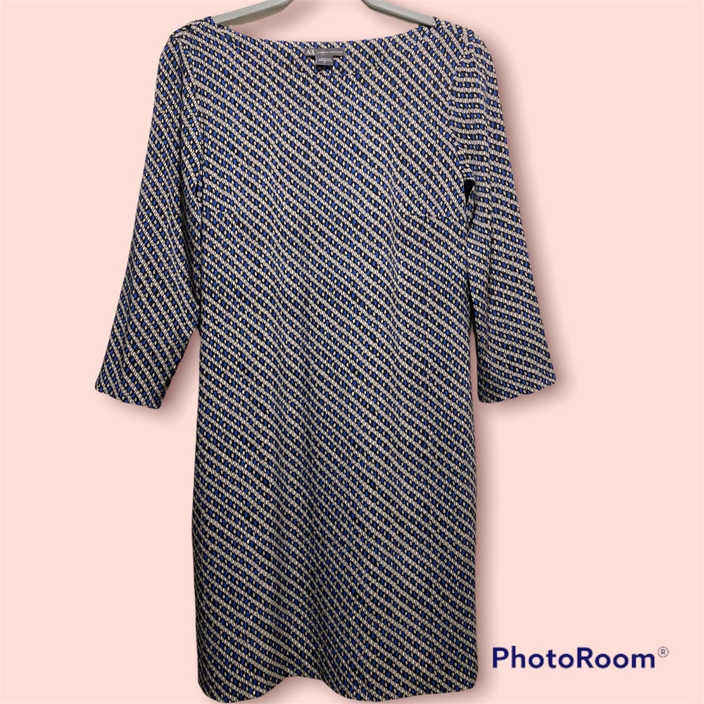 A|X Armani Exchange blue and grey and black 6 Dress